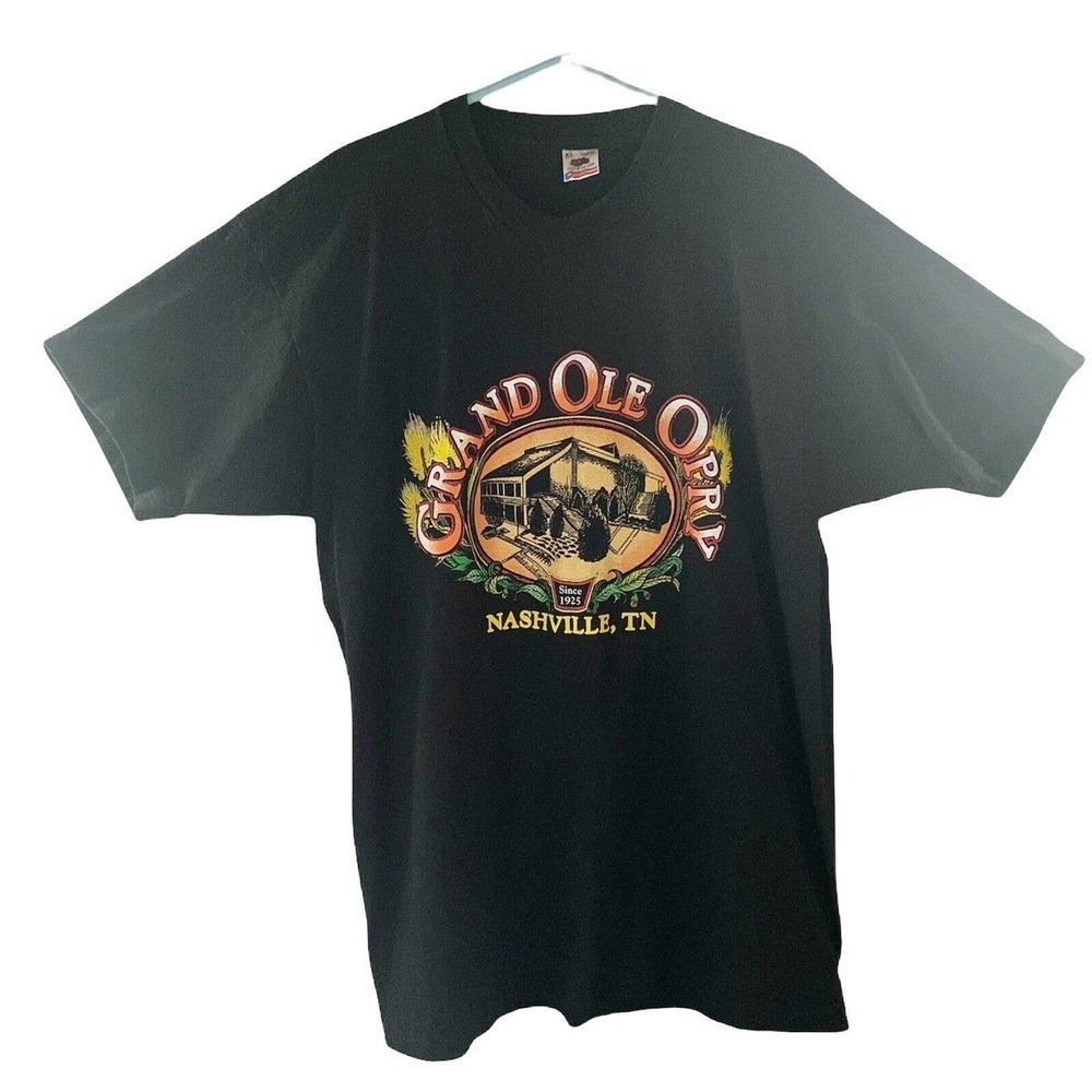 Grand Ole Opry Vtg Graphic Tee Size XL Black Single Stitch T Shirt